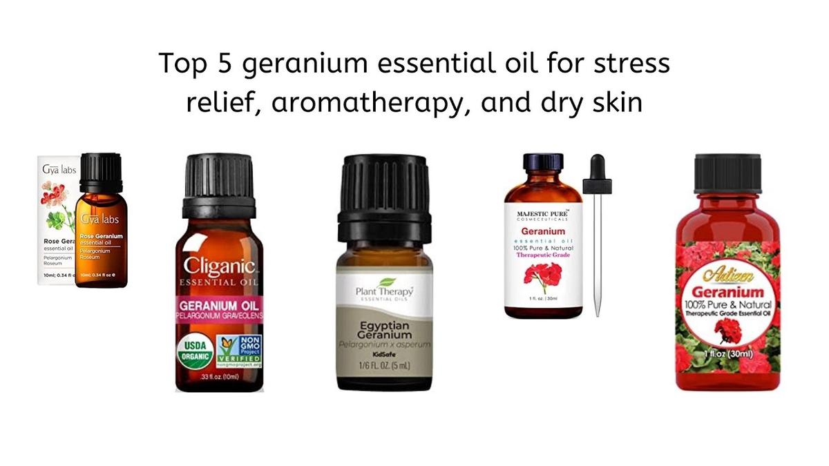 'Video thumbnail for top 5 geranium essential oils for stress relief, aromatherapy, dry skin'
