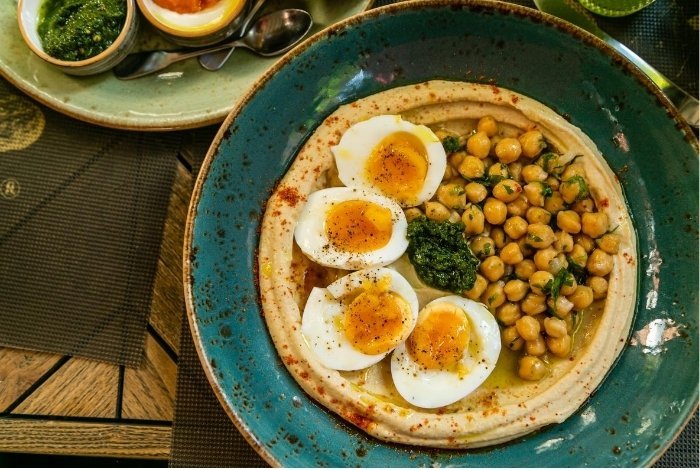 Eggs - hummus food